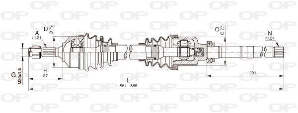 OPEN PARTS Приводной вал DRS6337.00